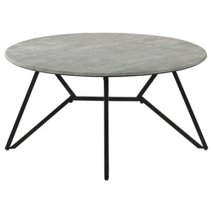 Coaster Hadi 2-Piece Round Smarttop Coffee & End Table Set Cement