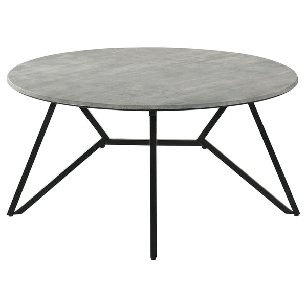 Coaster Hadi 2-Piece Round Smarttop Coffee & End Table Set Cement