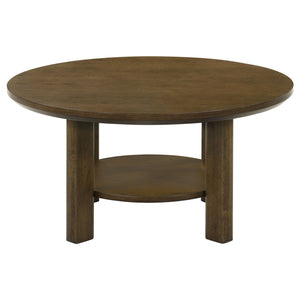 Coaster Ottowa 2-Piece Round Wood Coffee Table Set Brown