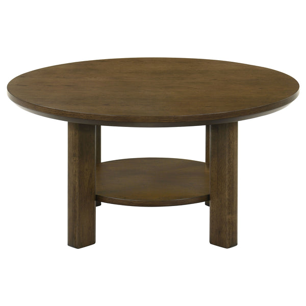 Coaster Ottowa 2-Piece Round Wood Coffee Table Set Brown