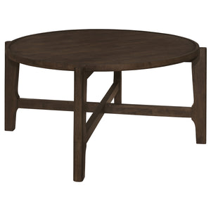 Coaster Cota 3-Piece Solid Wood Coffee & End Table Set Dark Brown