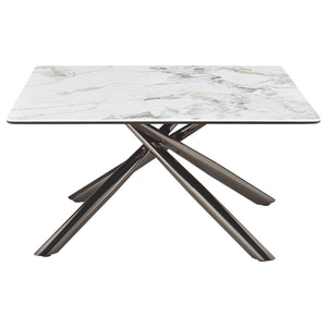 Coaster Carvell Square Sintered Stone Top Coffee Table Mirage White
