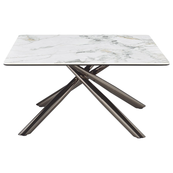 Coaster Carvell Square Sintered Stone Top Coffee Table Mirage White