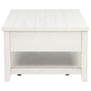 Coaster Payne 48-Inch Mobile Lift Top Coffee Table Distressed White