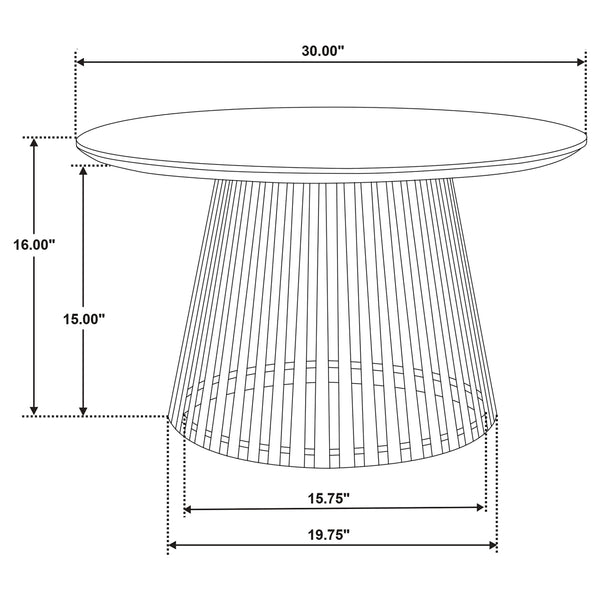 Coaster Touhy Round Solid Wood Cocktail Coffee Table Natural Mango