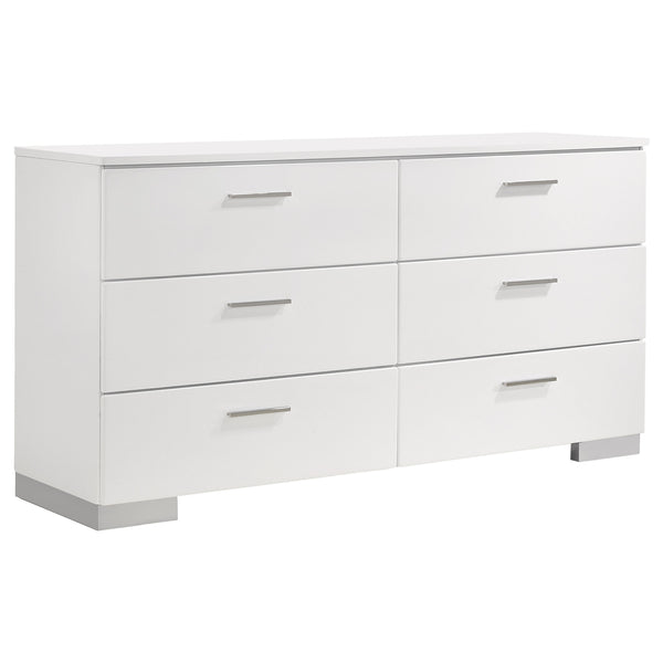 Coaster Felicity 5-Piece California King Bedroom Set White High Gloss
