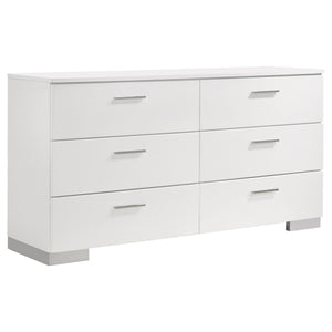 Coaster Felicity 5-Piece King Bedroom Set White High Gloss