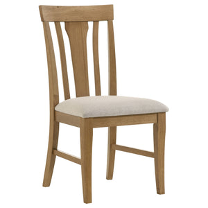 Coaster Hartville 7-Piece Round Dining Table Set Natural Light Brown