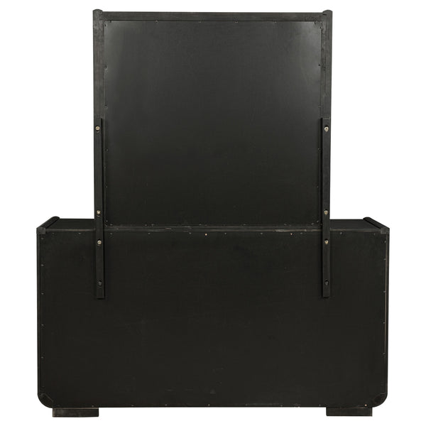 Coaster Leandro 8-Drawer Bedroom Dresser With Mirror Burnished Black