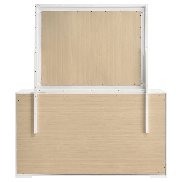 Coaster Ives 6-Drawer Dresser & Mirror White High Gloss