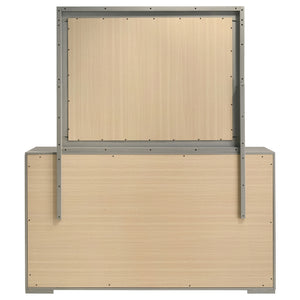 Coaster Ives 6-Drawer Dresser & Mirror Grey High Gloss