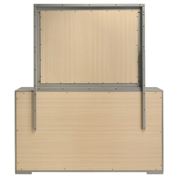 Coaster Ives 6-Drawer Dresser & Mirror Grey High Gloss