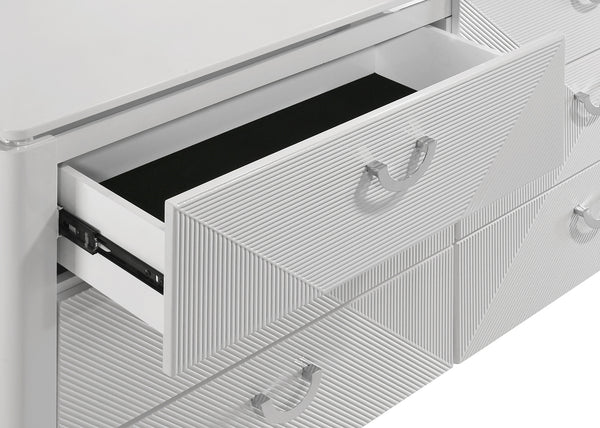 Coaster Cassia 6-Drawer Bedroom Dresser Cabinet White High Gloss