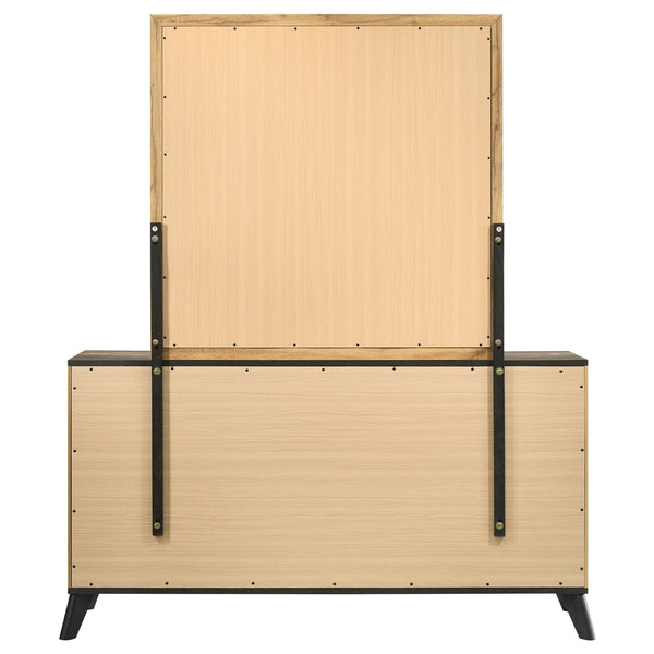 Coaster Kaywood 6-Drawer Dresser & Mirror Natural Pine