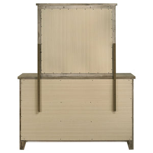 Coaster Hazlewood 6-Drawer Bedroom Dresser With Mirror Vineyard Oak