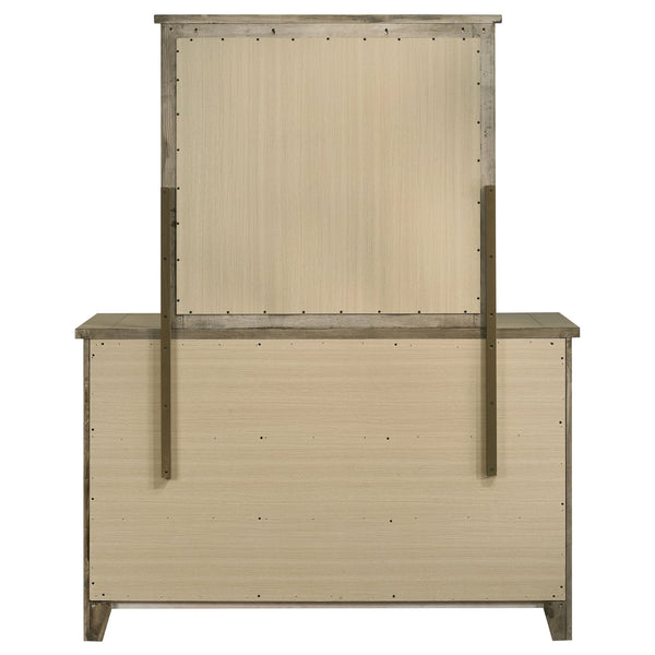 Coaster Hazlewood 6-Drawer Bedroom Dresser With Mirror Vineyard Oak