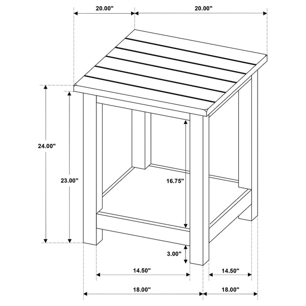 Coaster Payne Wood End Table With Shelf Distressed Java