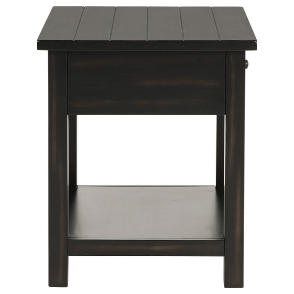 Coaster Payne 1-Drawer Wood End Table With Shelf Distressed Java