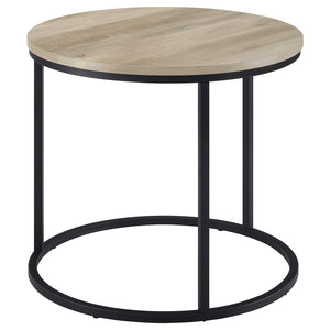 Coaster Lainey Round Occasional Side End Table Distressed Pine