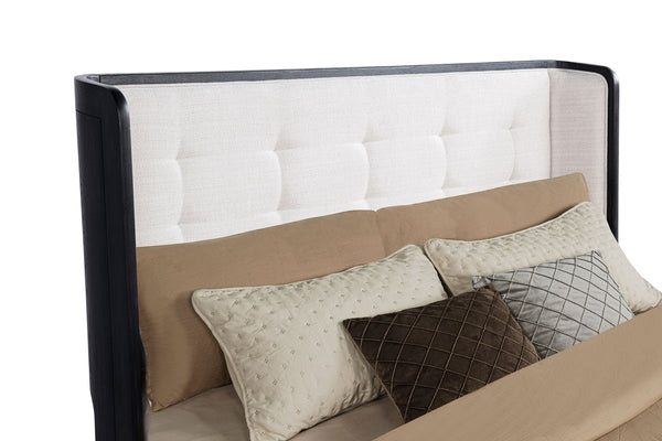Coaster Leandro 55-Inch King Wingback Bed Burnished Black