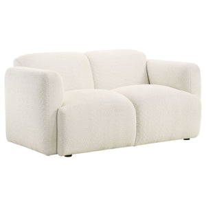 Coaster Dorset 2-Piece Upholstered Round Track Arm Sofa Set White