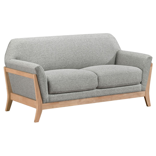 Coaster Vaughn 3-Piece Fabric Upholstered Flared Arm Sofa Set Grey