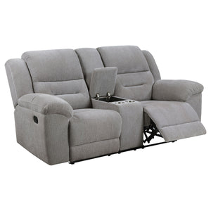 Coaster Gilson 3-Piece Chenille Upholstered Reclining Sofa Set Grey