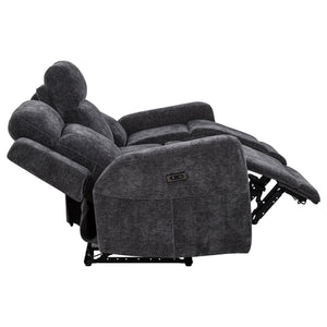 Coaster Kennett 2-Piece Chenille Power Reclining Sofa Set Dark Grey