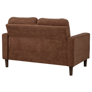 Coaster Bowen Ii Fabric Upholstered Track Arm Loveseat Rust