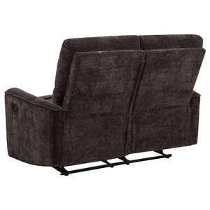 Coaster Navarro Chenille Upholstered Reclining Loveseat Dark Brown