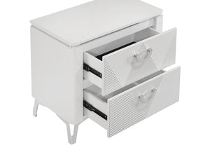 Coaster Cassia 2-Drawer Nightstand Bedside Table White High Gloss