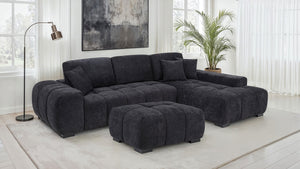 Coaster Octavia Upholstered Rectangular Ottoman Black