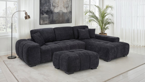 Coaster Octavia Upholstered Rectangular Ottoman Black