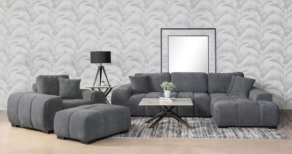 Coaster Octavia Upholstered Rectangular Ottoman Charcoal Grey