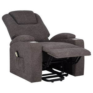 Coaster Louie Chenille Upholstered Power Lift Massage Chair Brown