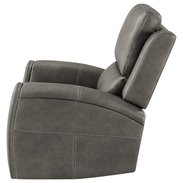 Coaster Brickston Triple Power Swivel Glider Recliner Charcoal