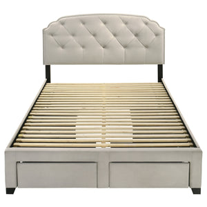 Coaster Marianna 4-Drawer Upholstered Queen Storage Bed Cream