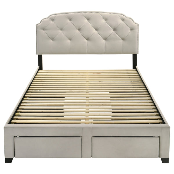 Coaster Marianna 4-Drawer Upholstered Queen Storage Bed Cream