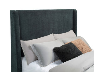 Coaster Preston Upholstered Queen Audio Flame Visualizer Bed Dark Blue