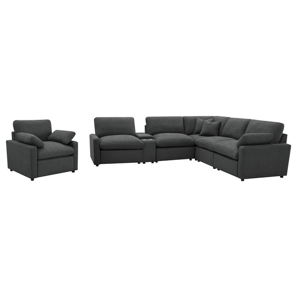 Coaster Collins 6-Piece Modular Power Reclining Sectional Dark Grey