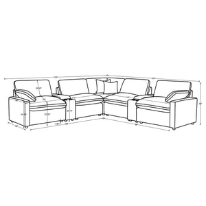Coaster Collins 7-Piece Modular Power Reclining Sectional Dark Grey