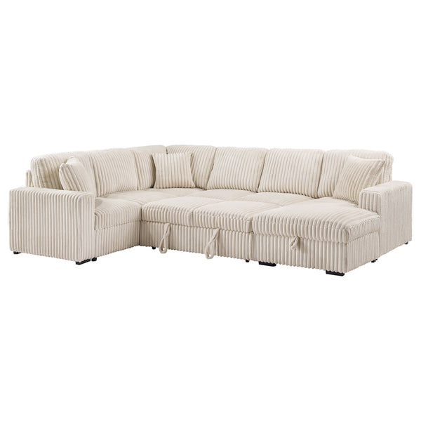 Coaster Devonshire Sleeper Sectional Sofa Storage Chaise Camel