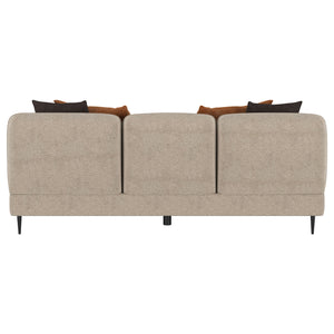 Coaster Jade Chenille Upholstered Sculpted Track Arm Sofa Latte