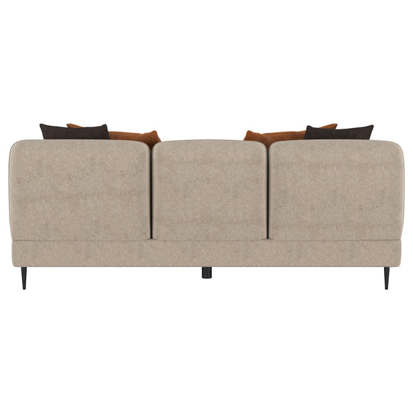 Coaster Jade Chenille Upholstered Sculpted Track Arm Sofa Latte