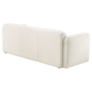 Coaster Dorset Fabric Upholstered Round Track Arm Sofa White