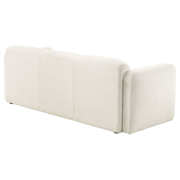 Coaster Dorset Fabric Upholstered Round Track Arm Sofa White