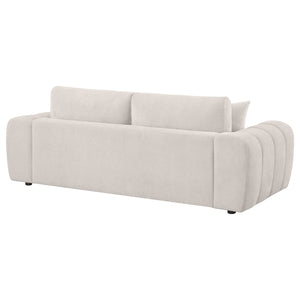 Coaster Burnett Chenille Upholstered Wide Arm Sofa Ivory