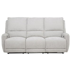 Coaster Sylmar Chenille Upholstered Power Reclining Sofa Dove Grey