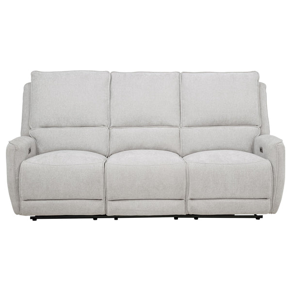Coaster Sylmar Chenille Upholstered Power Reclining Sofa Dove Grey