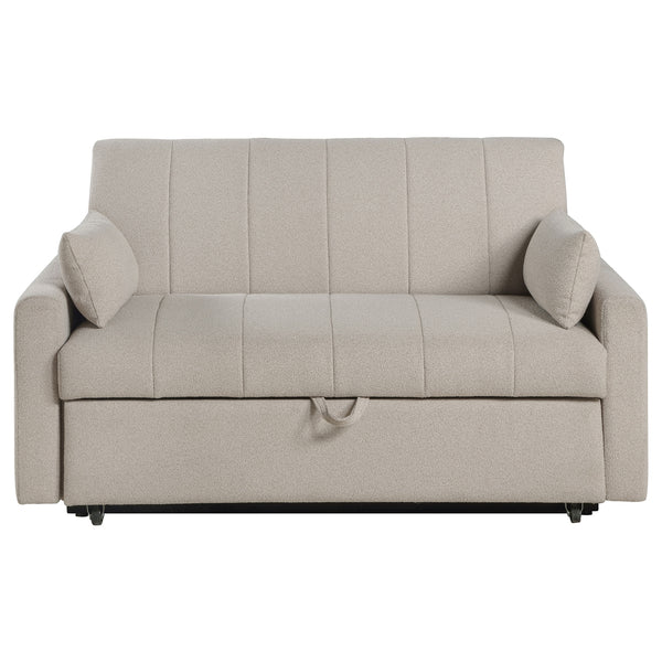 Coaster Portland Boucle Upholstered Sleeper Sofa Bed Latte